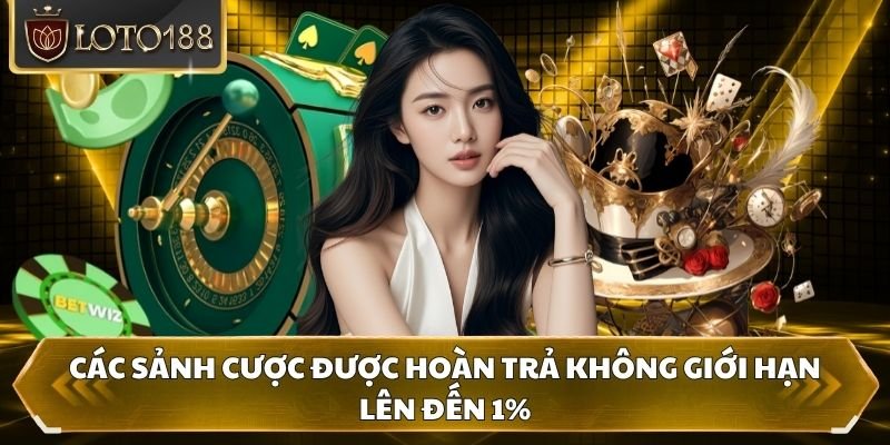 Các sảnh cược được hoàn trả không giới hạn lên đến 1%